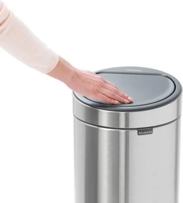 Кош за боклук Brabantia Touch Bin New 650009, 30 л, Безшумно и плавно затваряне, Черен/инокс