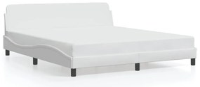 373239 vidaXL Рамка за легло Dover, бяла, 180x200 см, изкуствена кожа