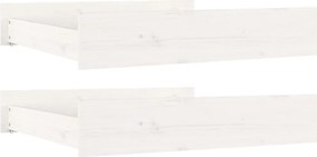 814985 vidaXL Чекмеджета за легло, 2 бр, бели, бор масив