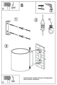 Бетонна стенна лампа Roda - Sollux