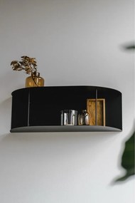 Черен на няколко нива метален стенен рафт 60 cm Lina – noo.ma