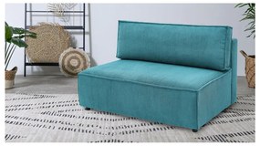 Модул за диван от син велур, централна част Nihad modular - Bobochic Paris