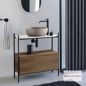 Комплект за баня Laila 2703-NROP с рафт 2716 с чекмедже 2712-89 Scarabeo