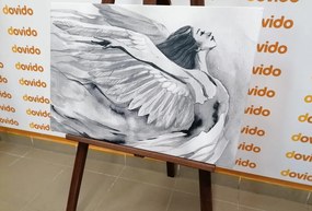 Картина на платно – Свободен ангел в черно-бял стил