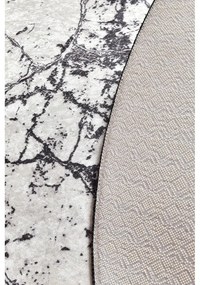 Черно-бяла изтривалка за баня Marble Circle, ø 100 cm - Foutastic