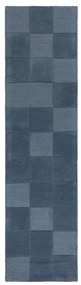 Тъмносиня ръчно изработена вълнена пътека 60x230 cm Checkerboard – Flair Rugs