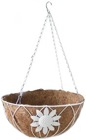 Кокосова саксия висяща висяща 30.5см (CGF161023-12) бяла