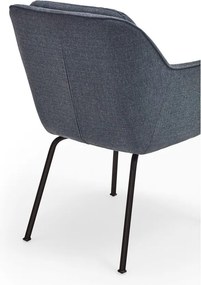 Син тапициран трапезен стол с подлакътници Sadira – Teulat