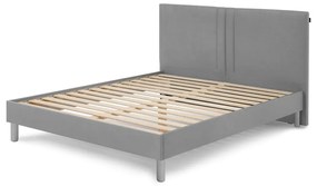Сиво тапицирано двойно легло с решетка 160x200 cm Kerry - Bobochic Paris
