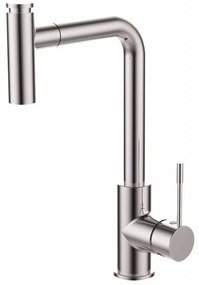 Смесител за кухня ICF 7163228, месингов, хром, с изтеглящ душ, 36x24.3см