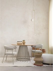 Кремава табуретка от прежда с примки от букле Irisha – Bizzotto