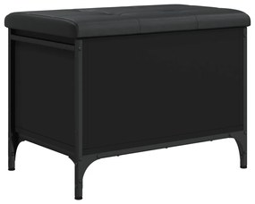 835137 vidaXL Пейка за съхранение, черна, 62x42x45 см, инженерно дърво
