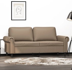 359508 vidaXL 2-местен диван, капучино, 140 см, изкуствена кожа
