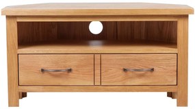 241676 vidaXL ТВ шкаф с чекмедже, 88x42x46 см, дъбов масив