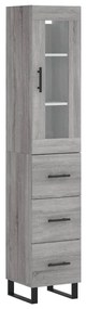 3199263 vidaXL Висок шкаф, сив сонома, 34,5x34x180 см, инженерно дърво