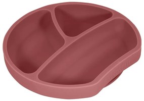 Силиконова детска чиния в тухлен цвят 19x20,5 cm Dusky Pink – Kindsgut
