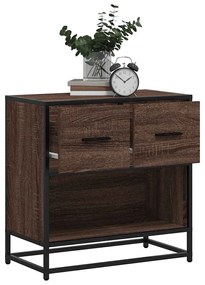 848698 vidaXL Нощно шкафче Кафяв дъб 60x31x60 cm Изработена дървесина и метал