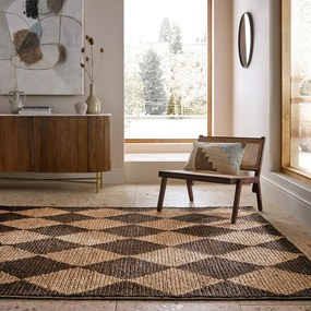 Кафяв/естествен ръчно изработен килим със смес от юта 160x230 cm Effie Diamond – Flair Rugs