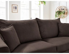 Кафяв разтегателен диван от рипсено кадифе 225 cm Augustin – Bobochic Paris