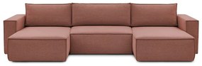 Розов ъглов U-образен диван Nihad - Bobochic Paris