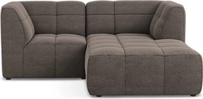 Кафяв ъглов диван от прежда с примки от букле (десен ъгъл) Aloha – Makamii