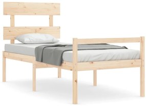 3195336 vidaXL Легло за възрастни с табла, 90x200 см, масивно дърво
