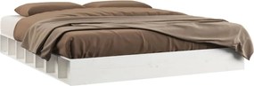 820672 vidaXL рамка за легло бяло 150x200 см King Size масивно дърво