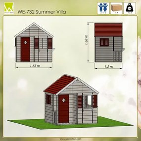 Детска къща за игра Summer Villa - Червено