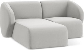 Светлосив кадифен ъглов диван (ляв ъгъл) Lani – Makamii