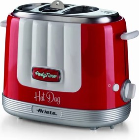 Уред за хот-дог Ariete PARTY TIME 0206/00, 650W, 4 отделения, 5 степени, Стоп функция, Червен
