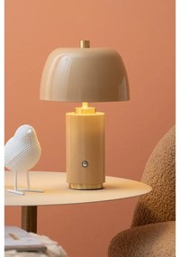 Бежова LED затъмняваща се настолна лампа с метален абажур (височина 30 cm) Freya – Leitmotiv