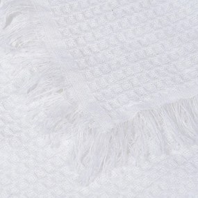 Бяло покривало за легло от рециклиран памук 260x280 cm Honeycomb – Ixia