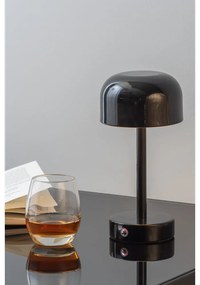 Черна LED настолна лампа с метален абажур (височина 24,5 cm) James – Leitmotiv