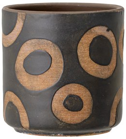 Черна теракотена саксия, височина 12 см Avo - Bloomingville