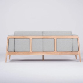 Синьо-сив диван с дъбова дървена конструкция , 180 см Fawn - Gazzda