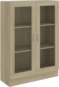 802753 vidaXL Шкаф витрина, дъб сонома, 82,5x30,5x115 см, ПДЧ
