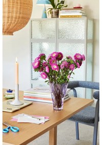 Лилава стъклена ръчно изработена ваза (височина 18 cm) Bloom – Hübsch