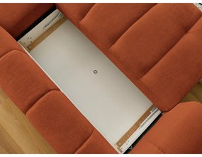 Сгъваем/с място за съхранение ъглов диван в тухлен цвят (десен ъгъл) Fuji – Bobochic Paris