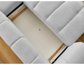 Светлосив сгъваем/с място за съхранение ъглов диван (десен ъгъл) Fuji – Bobochic Paris