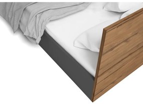 Черно двойно легло с място за съхранение и решетка 160x200 cm Malta - Marckeric