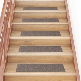 326933 vidaXL Изтривалки за стълби, самозалепващи се, 15 бр., 76x20 см, бежови, правоъгълни
