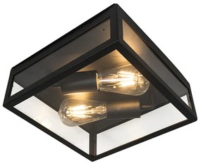 Промишлена външна лампа за таван черна 2 светлини - Ротердам