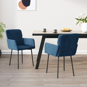 Sonata H Трапезни столове, 2 бр, сини, кадифе