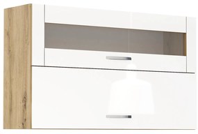 Горен кухненски шкаф Лорен 120/Бял гланц G47