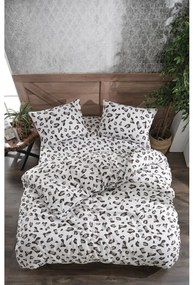 Бяло-сиво единично удължено спално бельо с включен долен чаршаф 3 части 160x220 cm Modern – Mila Home