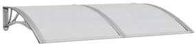 153570 vidaXL Навес за врата, сив, 150x100 см, поликарбонат