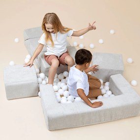 Тюркоазено велурено игрище от пяна 100x35x40 cm Montessori – Meowbaby