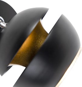 Модерен прожектор 1-светлина черен със златен интериор - Buell Deluxe