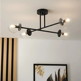 Brilagi - Плафонен полилей MALIVA 4xE14/15W/230V черен/прозрачен