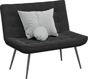 4012342 vidaXL Пейка, черна, 110x74x84 см, кадифе